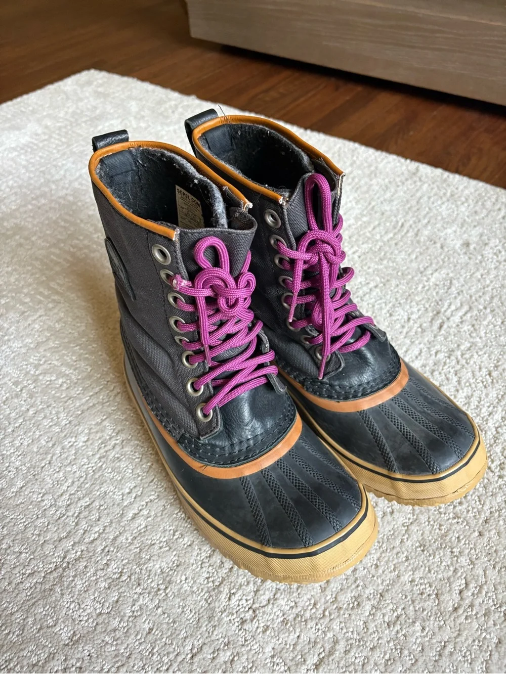 SOREL 1964 Premium LTR Waterproof Canvas Duck Snow Boots Charcoal Size 7